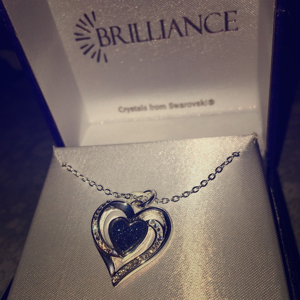 Swarovski blue heart necklace